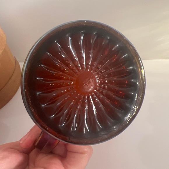 Vintage IMPERERIAL GLASS Carnival Pitcher Iridescent Dark Gold Grape 16oz - Picture 9 of 13